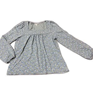 Lucky Brand Top L Lt Sage Green Floral Square Neck Lng Slve Bohochic Cottagecore